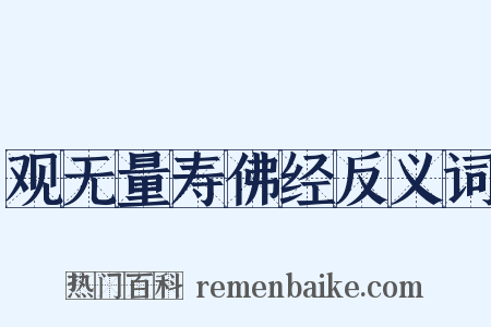 观无量寿佛经反义词是什么意思的图片